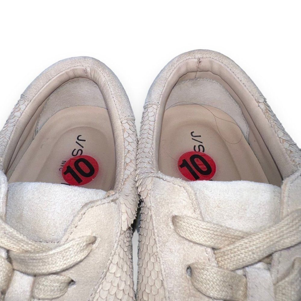 J/Slides Casual Embossed Snakeskin‎ Sneakers Beige Suede Women's 10 - Picture 12 of 12